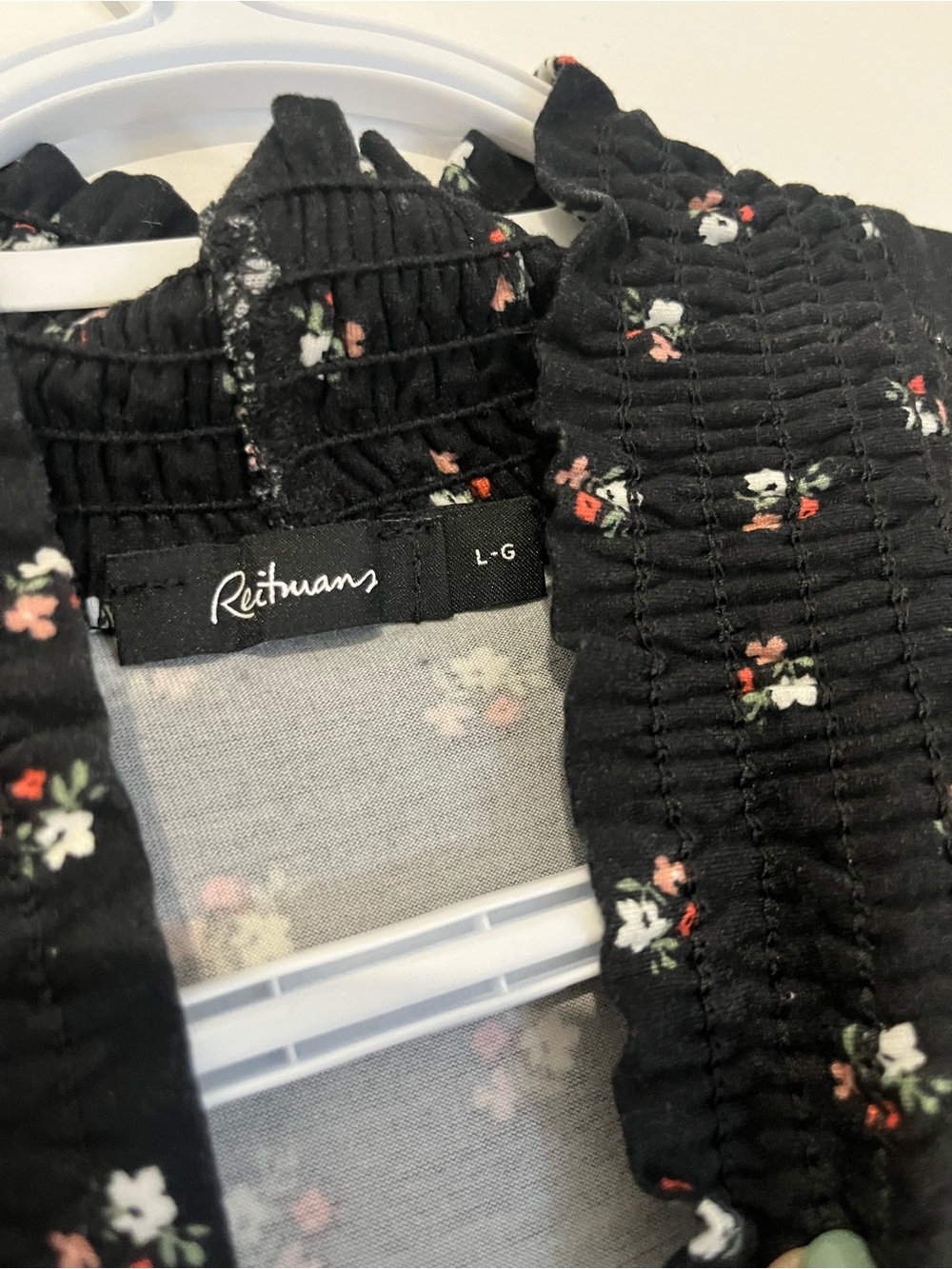 Reitmans Black Mini Dress with Pink & White Floral Print - Picture 2 of 2